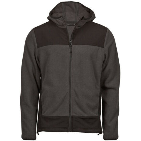 Tee Jays Mountain Hooded Fleece in Asphalt/Black