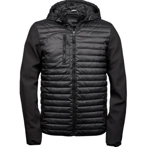 Tee Jays Men's Hooded Crossover Jacket in Black