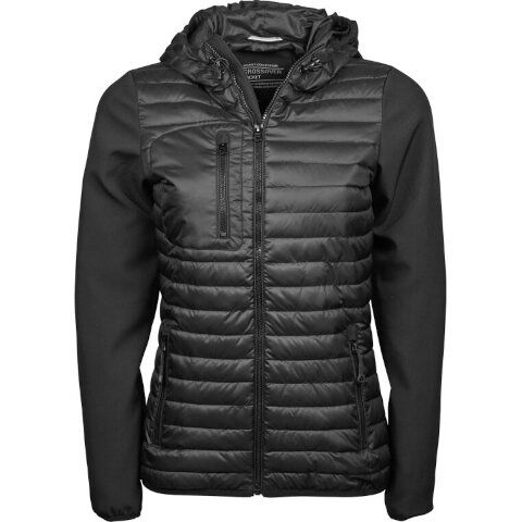 Tee Jays Ladies' Hooded Crossover Jacket in Black